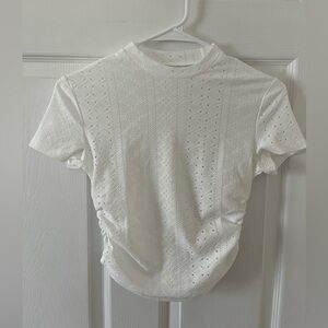 White Eyelet Short Sleeve Top